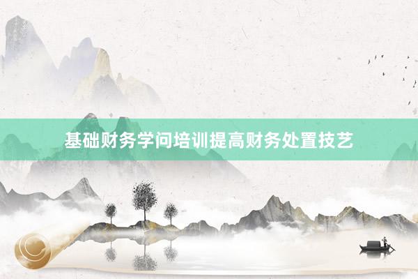 基础财务学问培训提高财务处置技艺